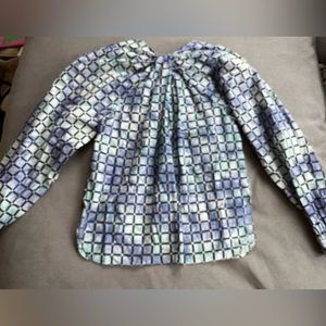 Rachel Comey blue tie-dye cotton blouse